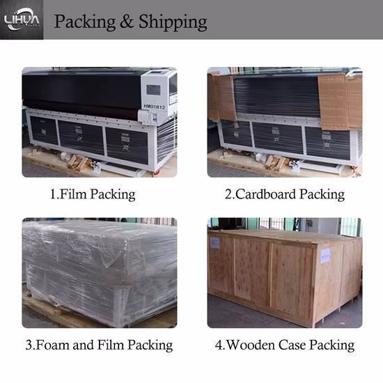 Lihua 1810 1812 자동 공급 기능이 있는 산업용 CNC 폼 직물 가죽 CO2 레이저 절단기