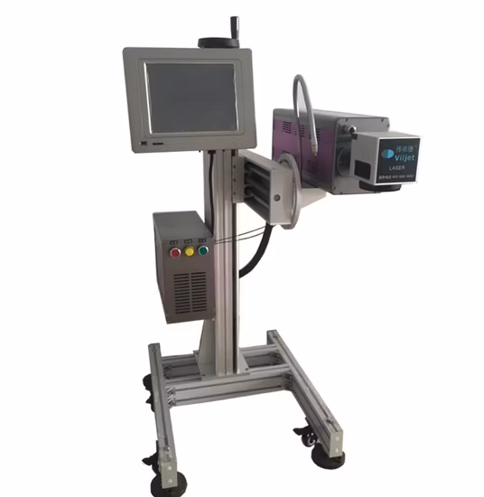 Qbcode C 시리즈 CO2 레이저 마킹 머신 30W 플라잉 온라인 마킹/조각 절단기 프린터(CE 포함 목재/식품/물/금속)